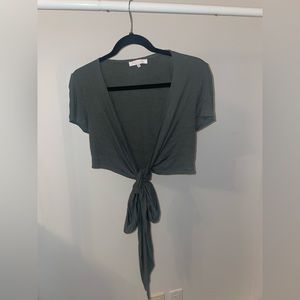 Olivaceous LA Green Tie Top